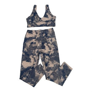 Balance and Harmony Tie Dye 2 Piece Yoga Athletic Set Bra and Leggings Women’s L
